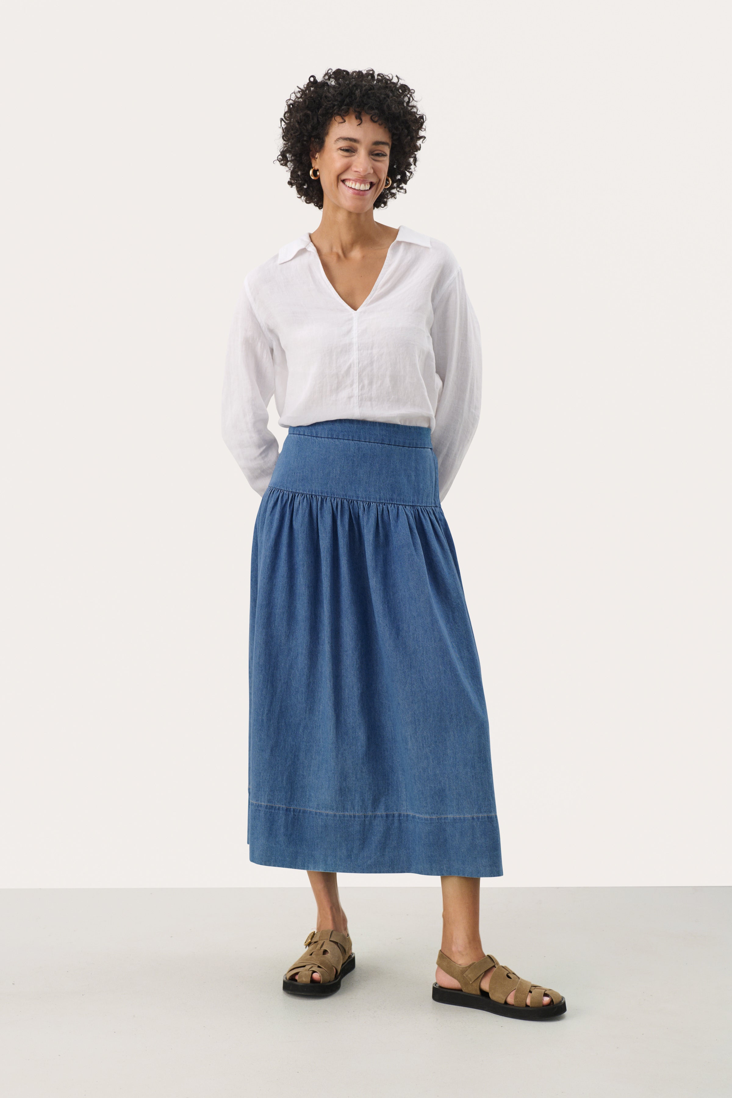 Part Two Nellia Denim Cotton Skirt