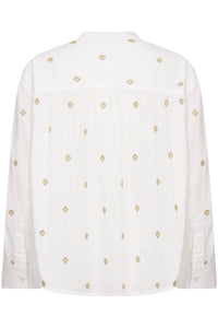 Part Two Natale Blouse White with Gold Embroidery