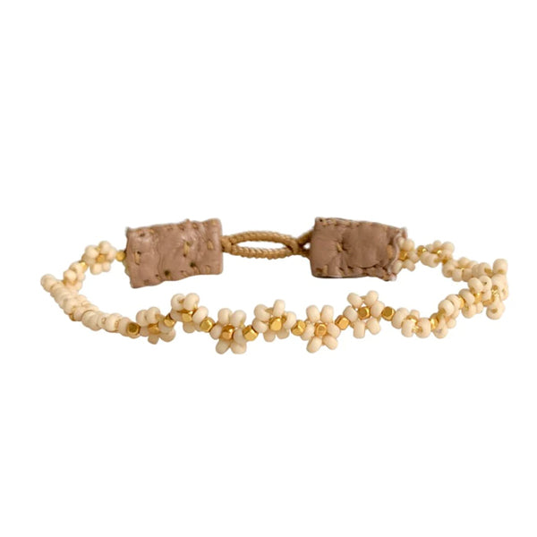 IBU CAP FLOWER ANTIQUE BEIGE BRACELET