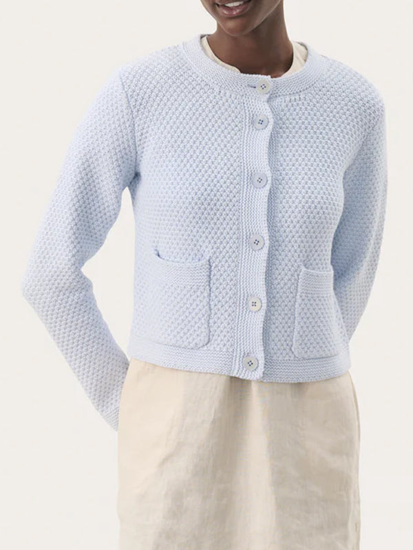 Part Two Elmie Knitted Cardigan Soft Blue