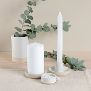 CERAMIC CANDLE HOLDER OATMEAL