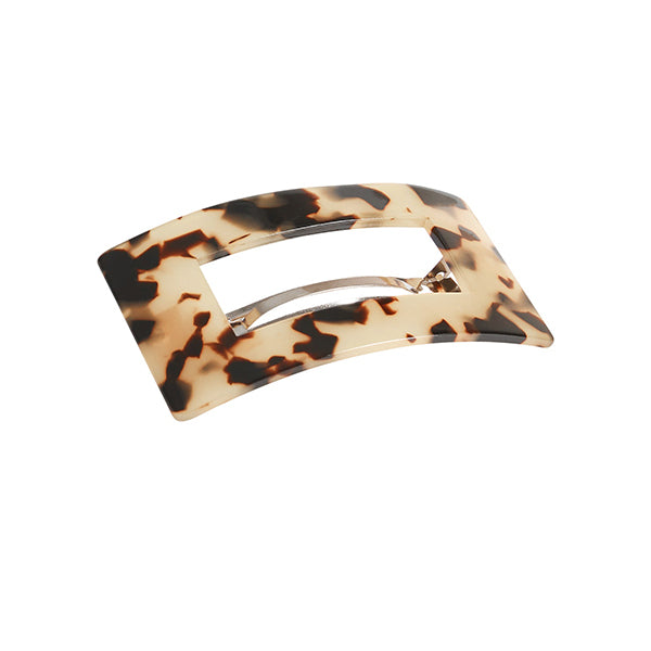 SQUARE HAIR CLIP LIGHT TORTOISESHELL