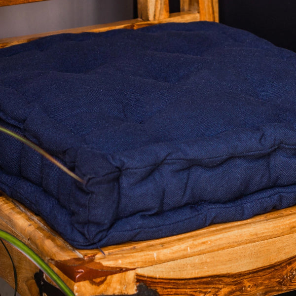 SEAT PAD CUSHION FRENCH NAVY COTTON