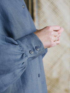 OFFON OVERSIZED SHIRT STEEL BLUE