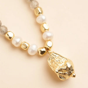 TILIA LABRADORITE AND PEARL NECKLACE