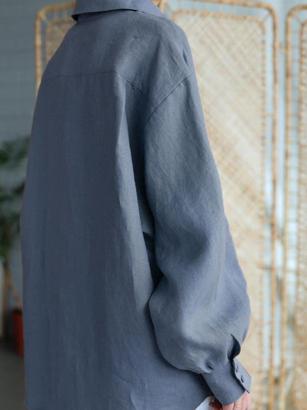 OFFON OVERSIZED SHIRT STEEL BLUE