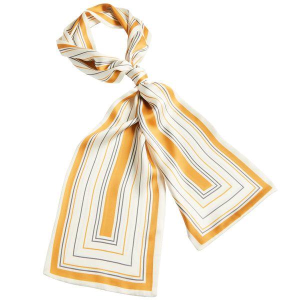 CHALK ISLA SCARF MUSTARD AND CREAM