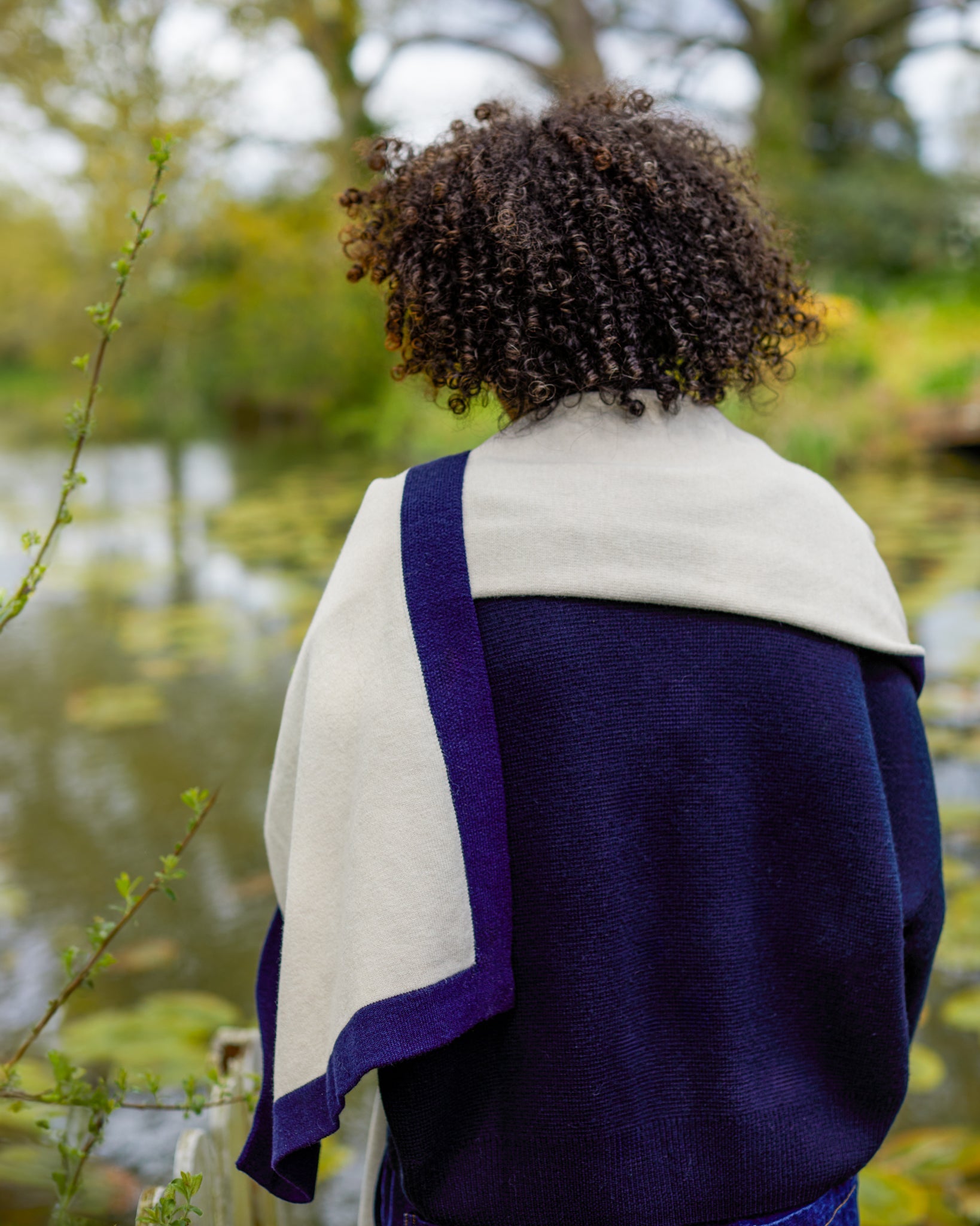 CHALK Joey Scarf Navy/Cream