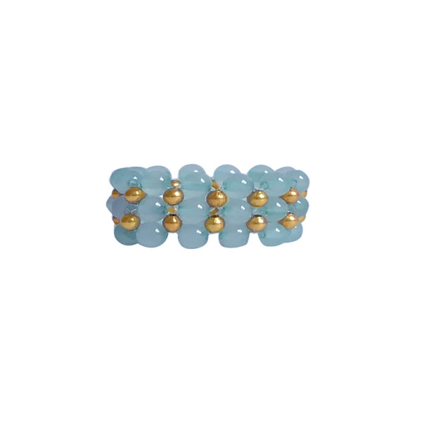 IBU RING LACE STONE BLUE CHALCEDONY