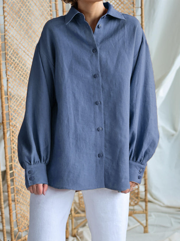 OFFON OVERSIZED SHIRT STEEL BLUE