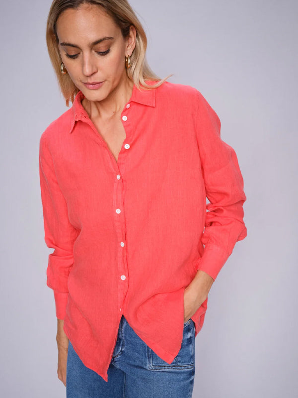 MosMosh Karli Linen Shirt Cayenne