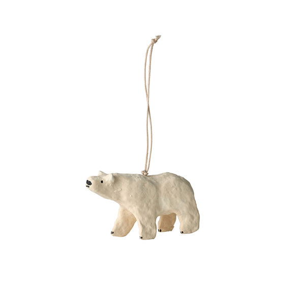 PAPER MACHE POLAR BEAR DECORATION