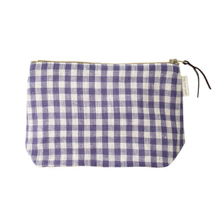 CHECKED BLUE AND WHITE POUCH SIMONE