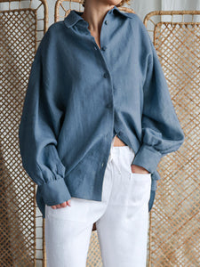 OFFON OVERSIZED SHIRT STEEL BLUE