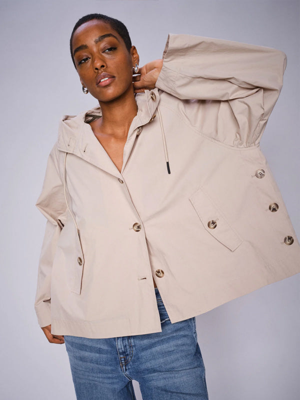 MosMosh Sheena Short Jacket Feather Grey Taupe