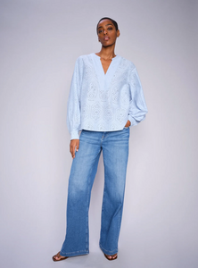 MosMosh Dara Shane Flare Jeans with Embroidered Detail