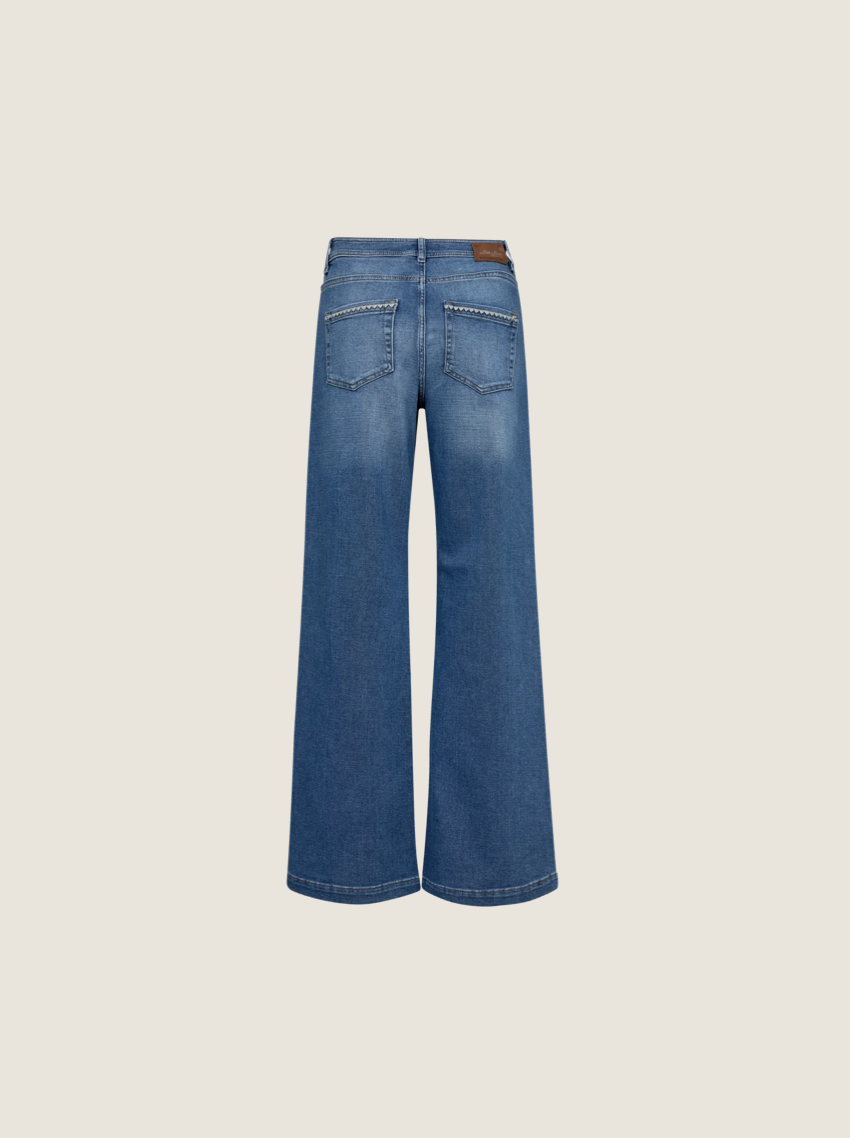 MosMosh Dara Shane Flare Jeans with Embroidered Detail