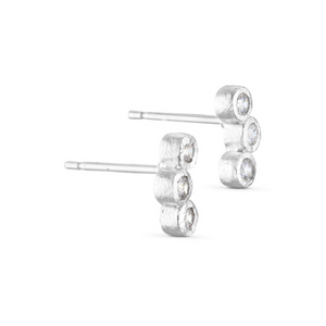 Stud Earrings with Gemstones Silver