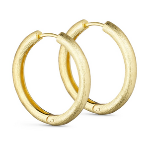 Gold Brushed Chunky Hoop Earrings