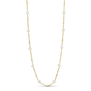 Long Chain Necklace with Pearls