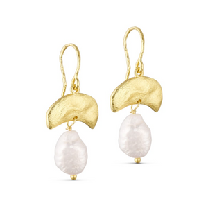 Zahra Gold and Pearl Drop Earrings