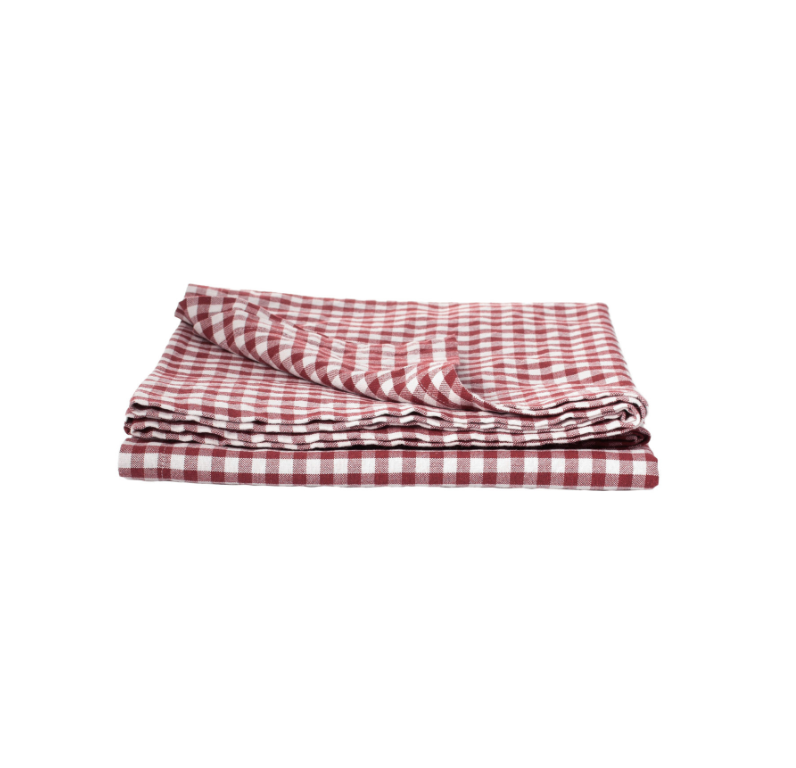 Red Gingham Checked Tablecloth 140cm x 250cm