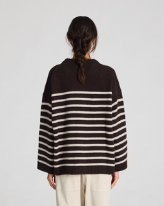 Gai & Lisva Barbara Stripe Lambswool Jumper Mulch