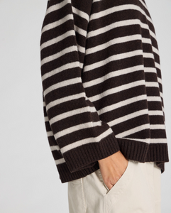 Gai & Lisva Barbara Stripe Lambswool Jumper Mulch