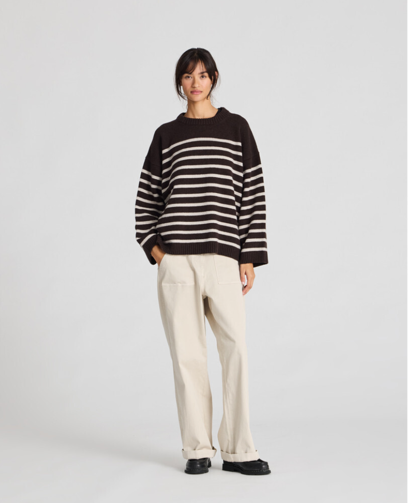 Gai & Lisva Barbara Stripe Lambswool Jumper Mulch