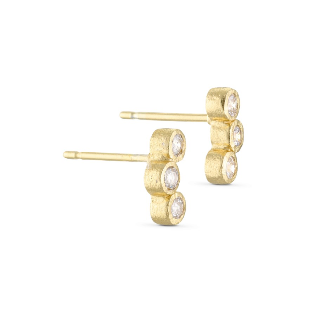 Stud Earrings with Gemstones Gold