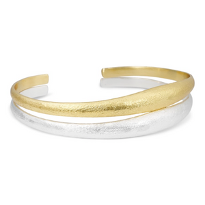 Echo Bangle Set of Two Silver and Gold