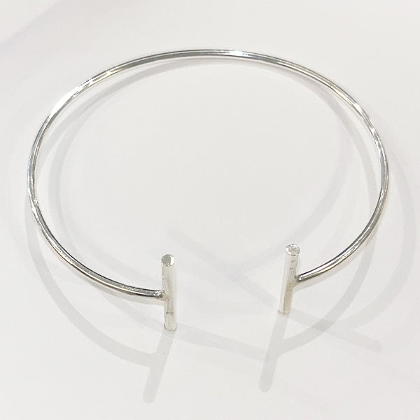 T BAR DESIGN SILVER BANGLE ST-01