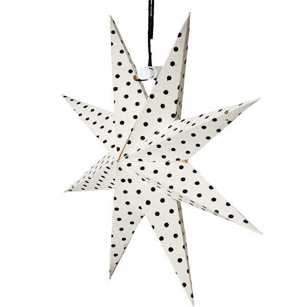 Paper Star Small Black and White Spots 20cm