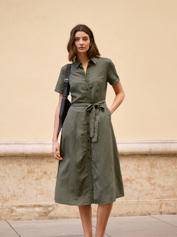 Part Two Eflin Dress Khaki Green