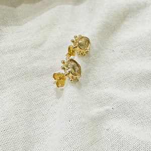 HE46 Dot Work Gemstone Stud Earrings Citrine