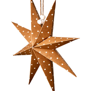 Paper Star Small Brown and White Spots 20cm