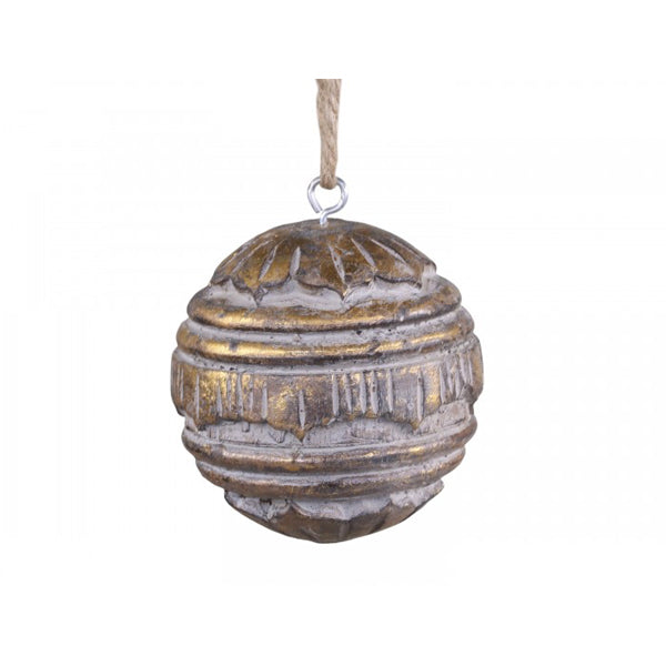 WOODEN DECORATION GOLD BALL